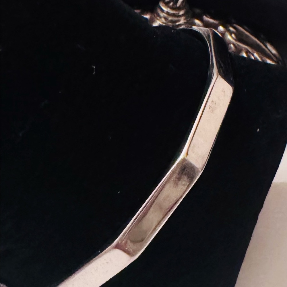 Monet Silver Plated Hexagonal Bangle Bracelet - image 4